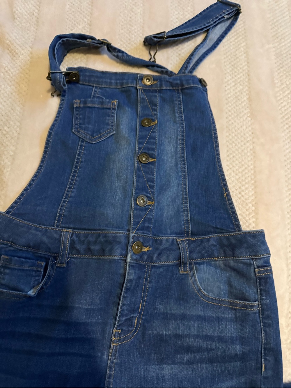 Wax Jean Blue Denim Button-Front Women's Overalls